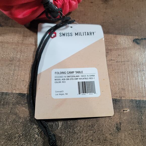 Swiss Military Portable Folding Red  Camp Table - Picture 2 of 3